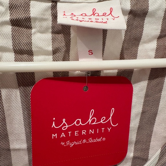 NWT Striped Button-Down Maternity Dress - S - Picture 2 of 2